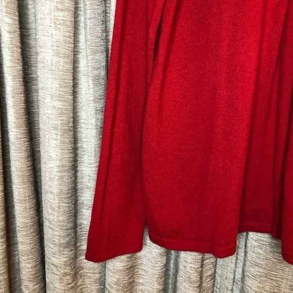 J Jill Red V Neck Pleated Back Sweater Size Small - Picture 13 of 16